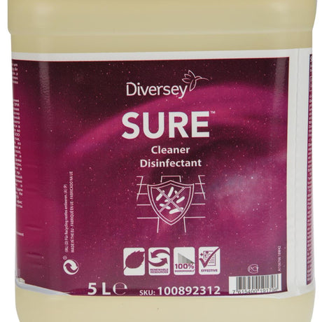 CX833 SURE Cleaner and Disinfectant Concentrate 5Ltr JD Catering Equipment Solutions Ltd