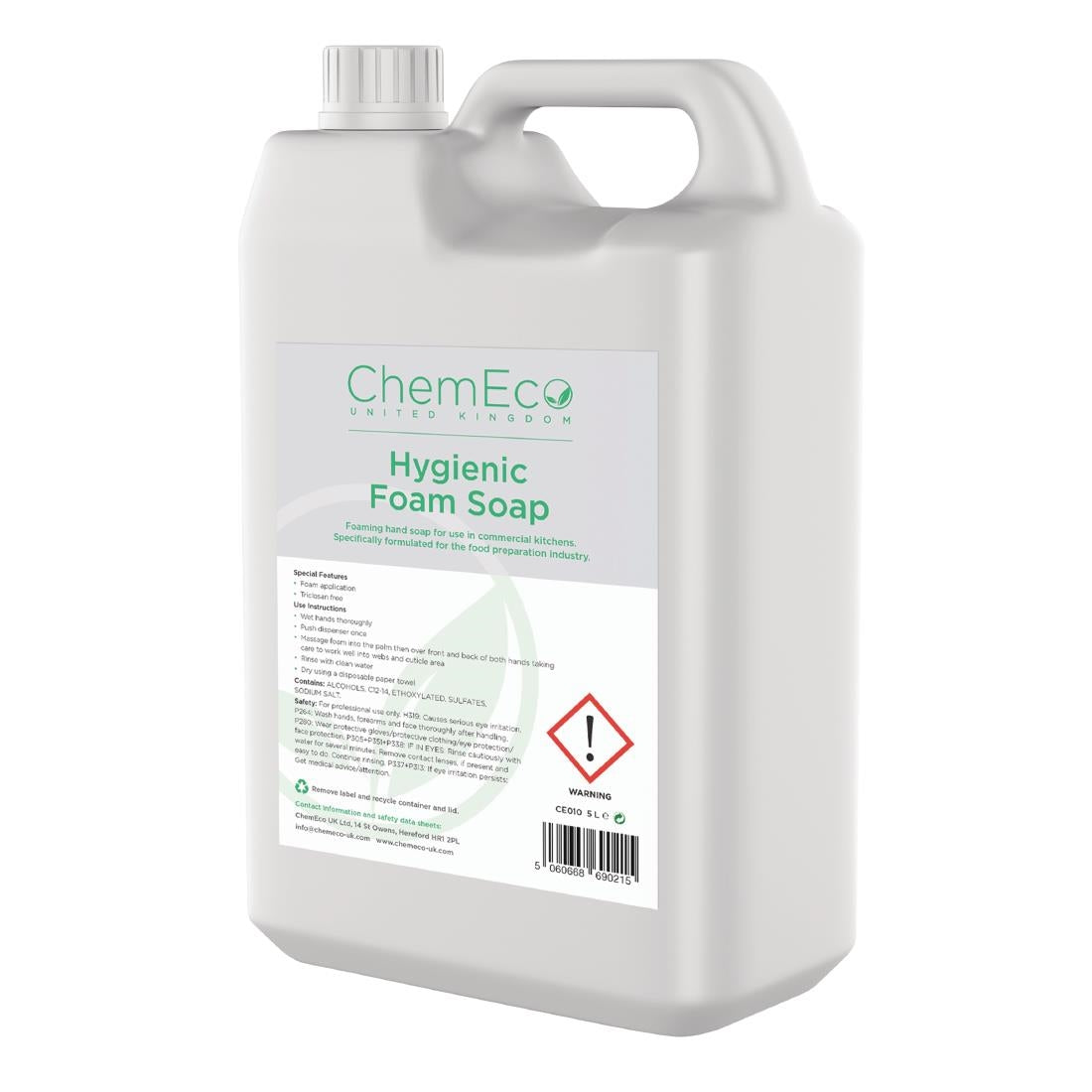 CX945 ChemEco Hygienic Foam Soap 5Ltr JD Catering Equipment Solutions Ltd