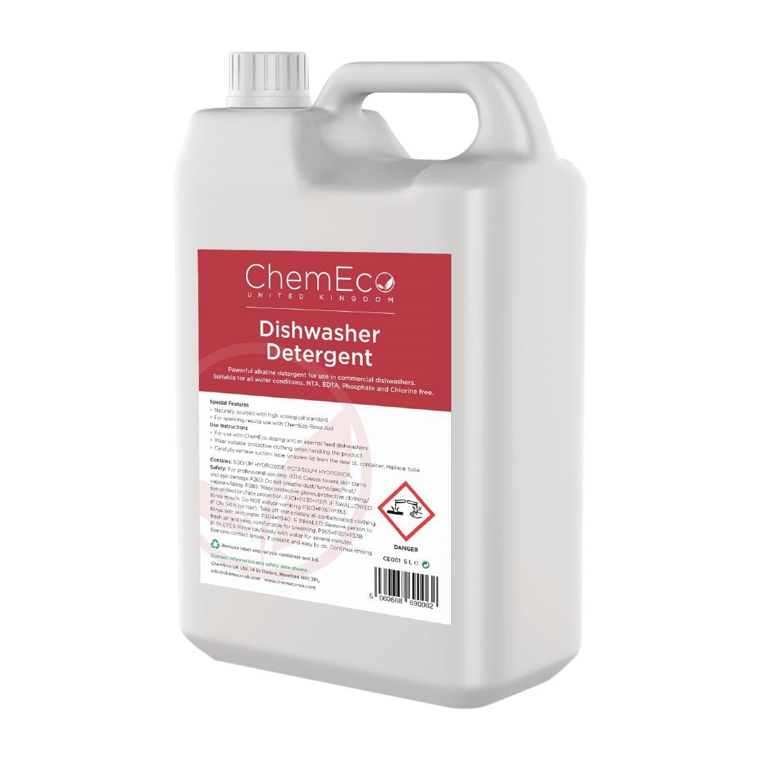 CX953 ChemEco Dishwasher Detergent 5Ltr JD Catering Equipment Solutions Ltd