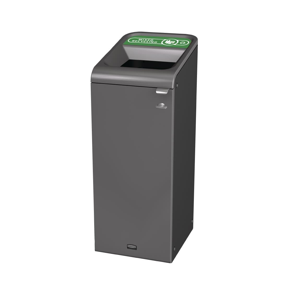 CX960 Rubbermaid Configure Recycling Bin with Mixed Recycling Label Green 57Ltr JD Catering Equipment Solutions Ltd