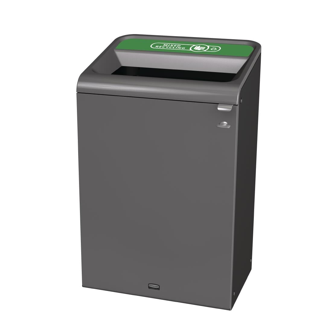 CX962 Rubbermaid Configure Recycling Bin with Mixed Recycling Label Green 125Ltr JD Catering Equipment Solutions Ltd