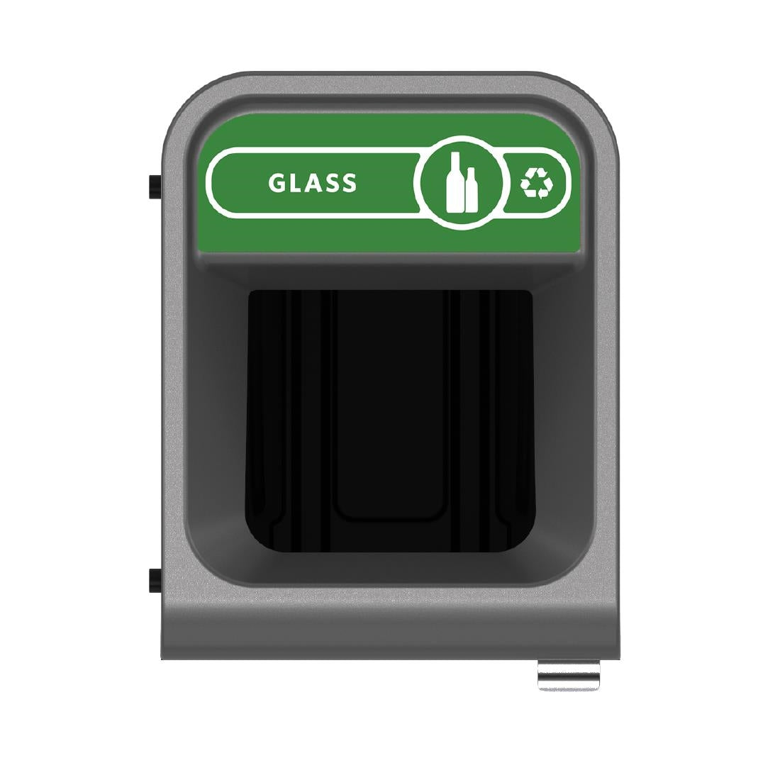 CX966 Rubbermaid Configure Recycling Bin with Glass Recycling Label Green 57Ltr JD Catering Equipment Solutions Ltd