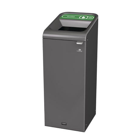 CX966 Rubbermaid Configure Recycling Bin with Glass Recycling Label Green 57Ltr JD Catering Equipment Solutions Ltd