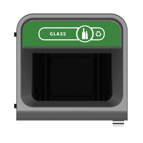 CX967 Rubbermaid Configure Recycling Bin with Glass Recycling Label Green 87Ltr JD Catering Equipment Solutions Ltd