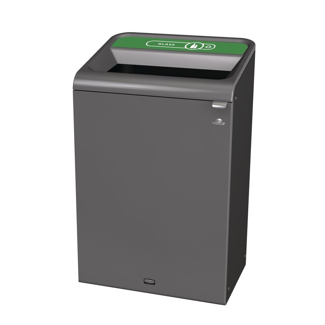 CX968 Rubbermaid Configure Recycling Bin with Glass Recycling Label Green 125Ltr JD Catering Equipment Solutions Ltd