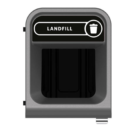 CX969 Rubbermaid Configure Recycling Bin with Landfill Label Black 57Ltr JD Catering Equipment Solutions Ltd