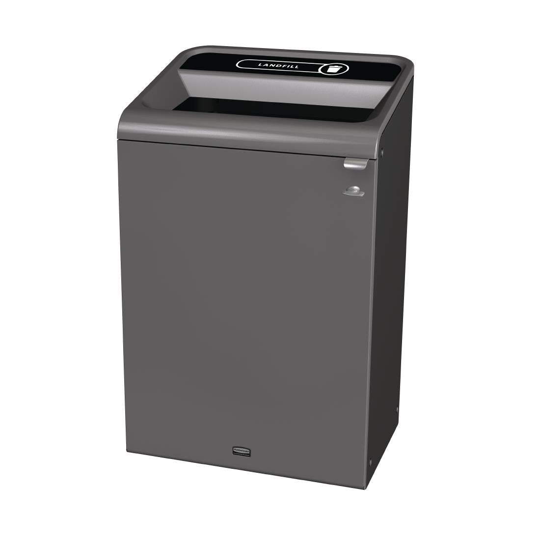 CX971 Rubbermaid Configure Recycling Bin with Landfill Label Black 125Ltr JD Catering Equipment Solutions Ltd