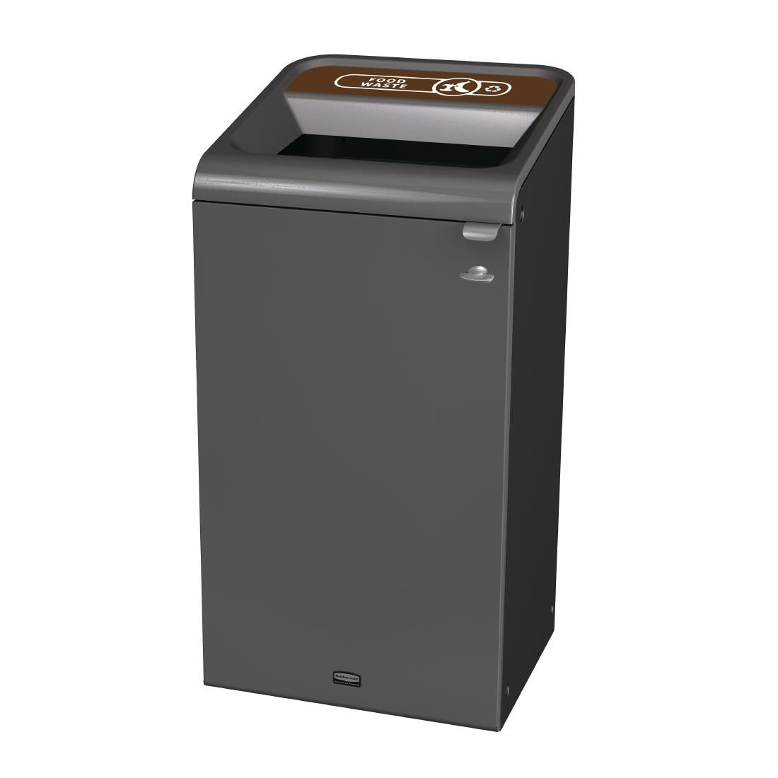CX973 Rubbermaid Configure Recycling Bin with Food Waste Label Brown 87Ltr JD Catering Equipment Solutions Ltd