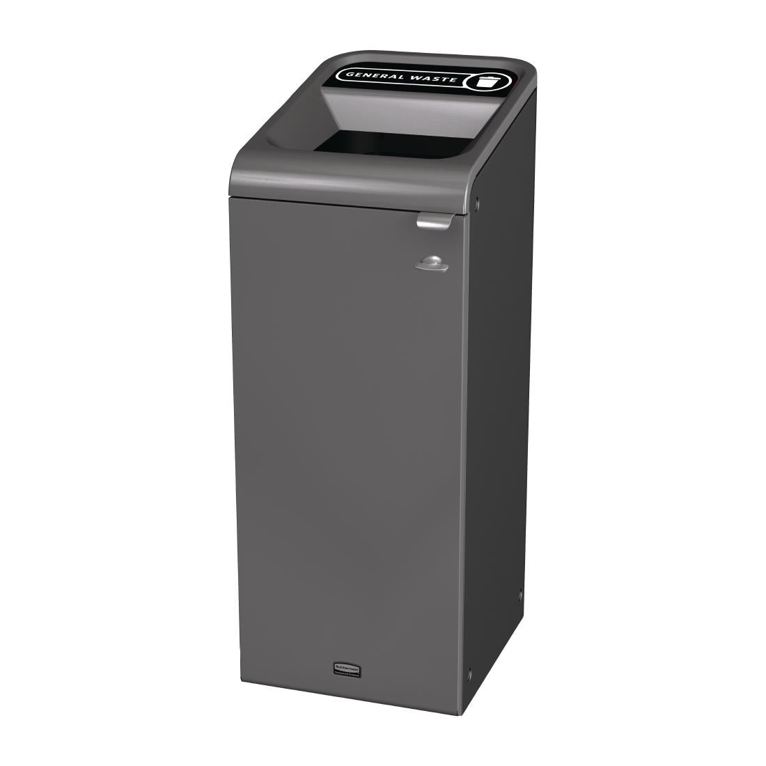 CX978 Rubbermaid Configure Recycling Bin with General Waste Label Black 57L JD Catering Equipment Solutions Ltd