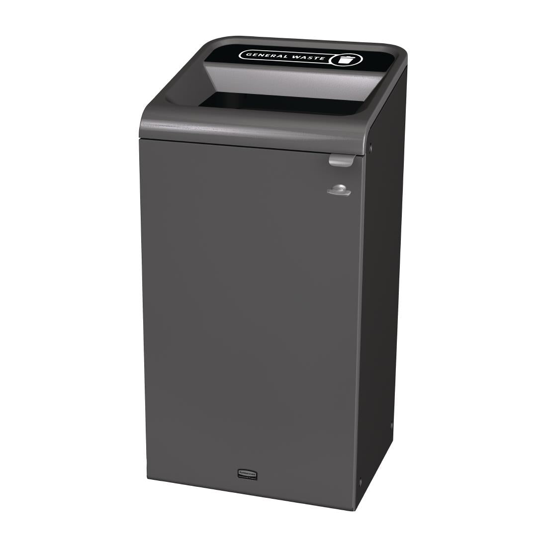 CX979 Rubbermaid Configure Recycling Bin with General Waste Label Black 87L JD Catering Equipment Solutions Ltd