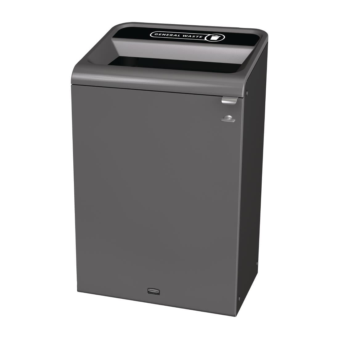 CX980 Rubbermaid Configure Recycling Bin with General Waste Label Black 125L JD Catering Equipment Solutions Ltd