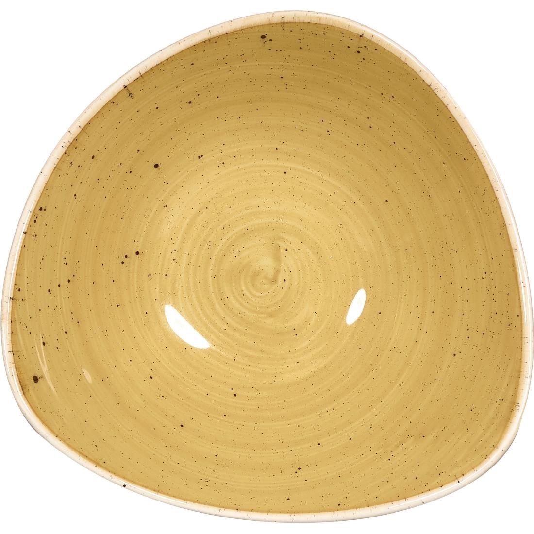 CY737 Churchill Stonecast Triangular Bowl Mustard 185mm (Pack of 12) JD Catering Equipment Solutions Ltd