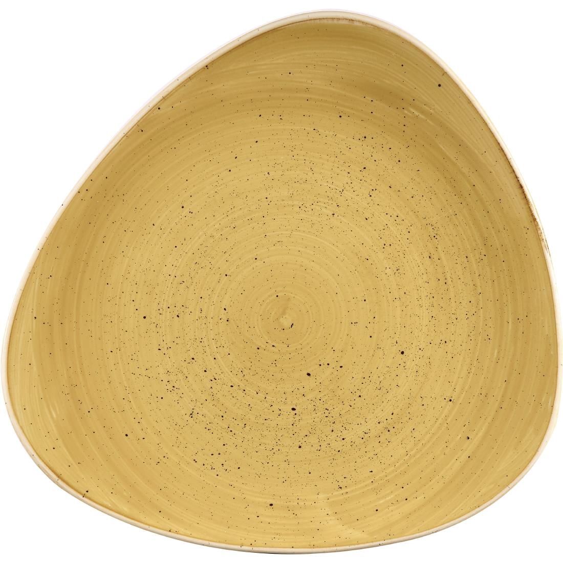 CY738 Churchill Stonecast  Triangular Plate Mustard 265mm (Pack of 12) JD Catering Equipment Solutions Ltd