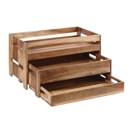 CY741 Churchill Wood Medium Rustic Nesting Crate - JD Catering Equipment Solutions Ltd