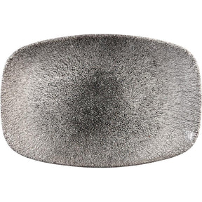 CY906 Churchill Studio Prints Raku Rectangular Plate Quartz Black 237mm (Pack of 12) - JD Catering Equipment Solutions Ltd