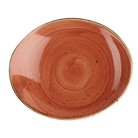 CY966 Churchill Stonecast Oval Coupe Plate Orange 192mm (Pack of 12) JD Catering Equipment Solutions Ltd