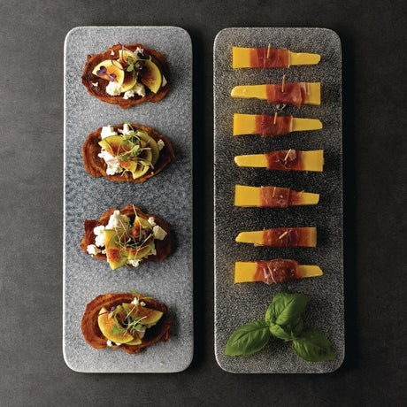 CY987 Churchill Raku Rectangular Tiles Quartz Black 140 x 376mm (Pack of 4) - JD Catering Equipment Solutions Ltd