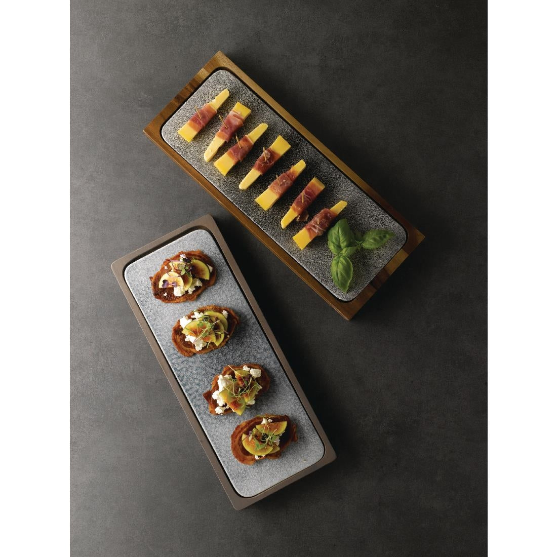 CY987 Churchill Raku Rectangular Tiles Quartz Black 140 x 376mm (Pack of 4) JD Catering Equipment Solutions Ltd
