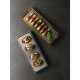 CY987 Churchill Raku Rectangular Tiles Quartz Black 140 x 376mm (Pack of 4) JD Catering Equipment Solutions Ltd