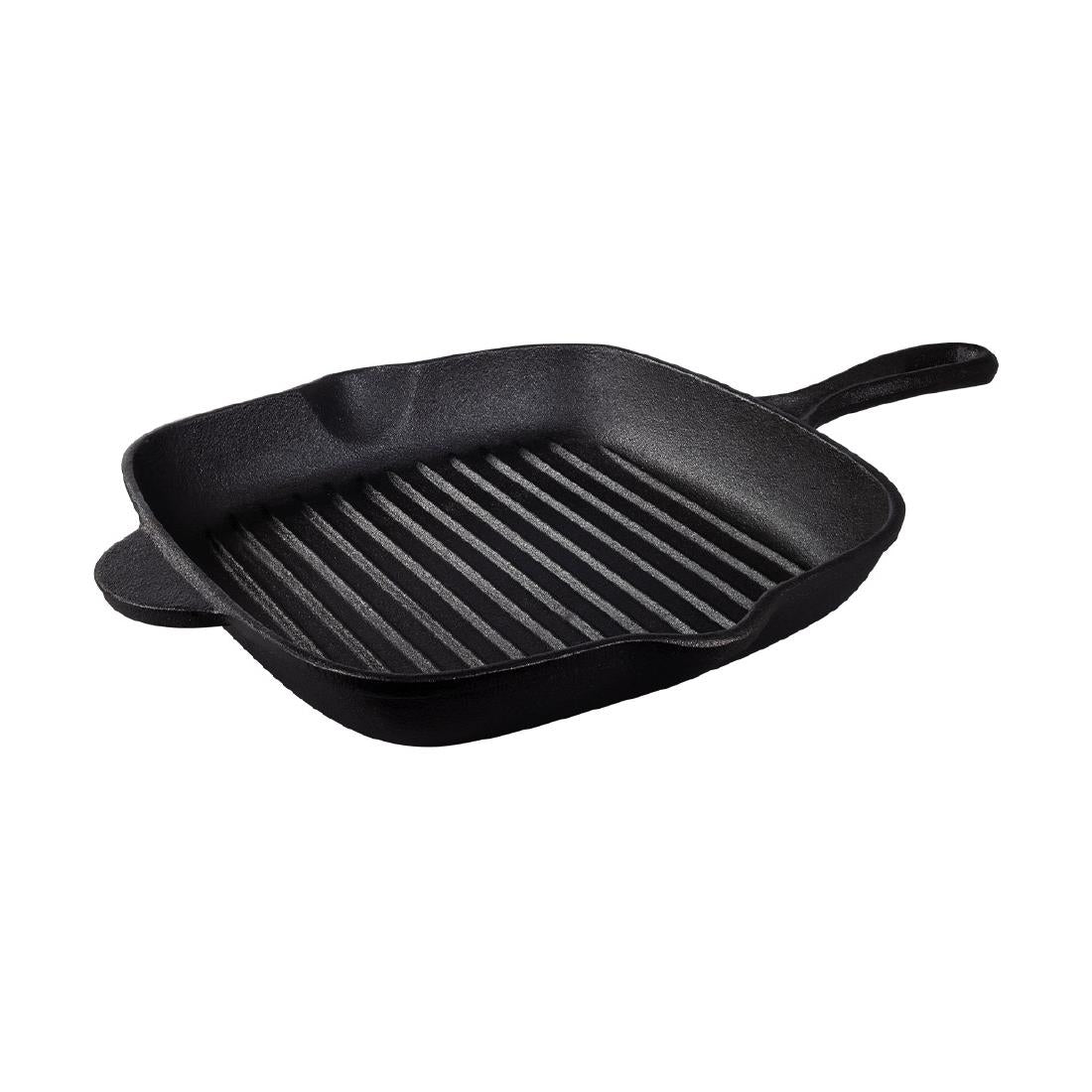 CZ011 Tramontina Pre-Seasoned Cast Iron Square Griddle Pan 270mm 2.2Ltr JD Catering Equipment Solutions Ltd