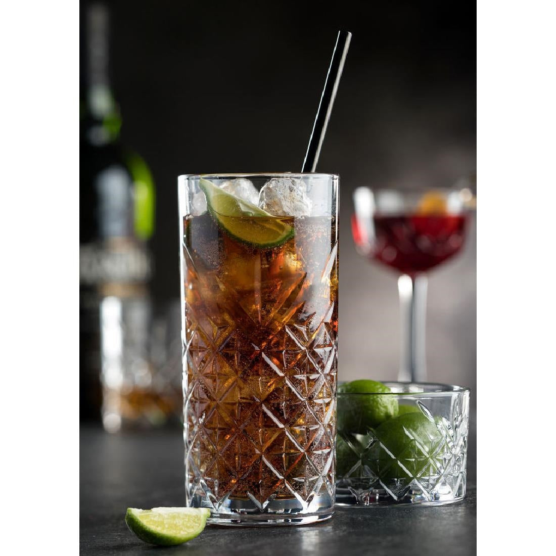 CZ038 Utopia Timeless Vintage Long Drink Glasses 370ml (Pack of 12) JD Catering Equipment Solutions Ltd