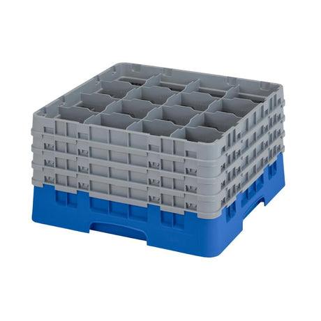 CZ166 Cambro Camrack Blue 16 Compartments Max Glass Height 238mm JD Catering Equipment Solutions Ltd