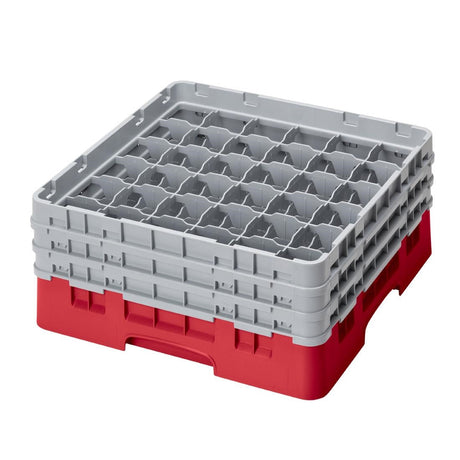 CZ179 Cambro Camrack Red 36 Compartments Max Glass Height 174mm JD Catering Equipment Solutions Ltd