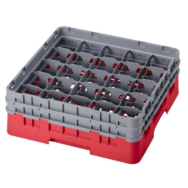 CZ194 Cambro Camrack Red 25 Compartments Max Glass Height 133mm JD Catering Equipment Solutions Ltd