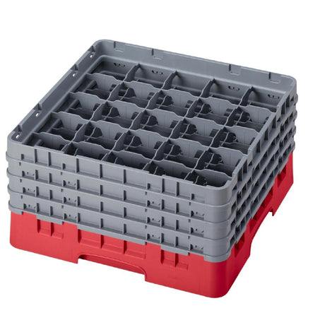 CZ197 Cambro Camrack Red 25 Compartments Max Glass Height 215mm JD Catering Equipment Solutions Ltd