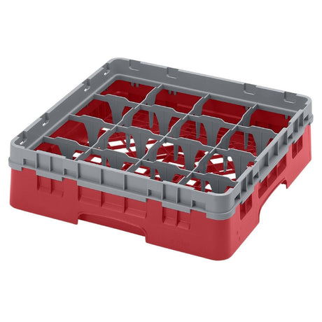 CZ212 Cambro Camrack Red 16 Compartments Max Glass Height 92mm JD Catering Equipment Solutions Ltd