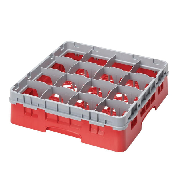 CZ213 Cambro Camrack Red 16 Compartments Max Glass Height 279mm JD Catering Equipment Solutions Ltd