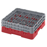 CZ214 Cambro Camrack Red 16 Compartments Max Glass Height 133mm - JD Catering Equipment Solutions Ltd