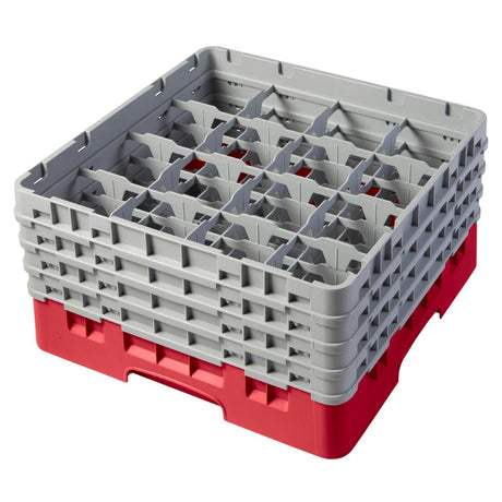 CZ218 Cambro Camrack Red 16 Compartments Max Glass Height 215mm JD Catering Equipment Solutions Ltd