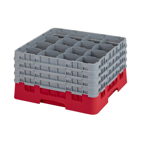 CZ222 Cambro Camrack Red 16 Compartments Max Glass Height 238mm JD Catering Equipment Solutions Ltd