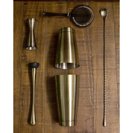 CZ353 Beaumont Antique Brass Plated Banded Jigger 25/35/50ml JD Catering Equipment Solutions Ltd