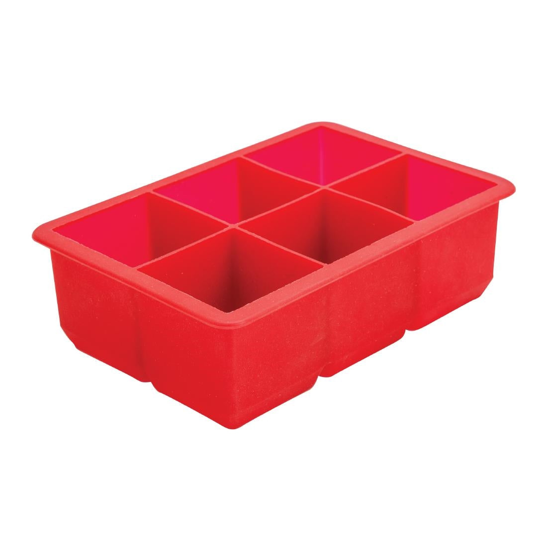 CZ403 Beaumont Six Cavity Silicone Ice Cube Mould Red JD Catering Equipment Solutions Ltd