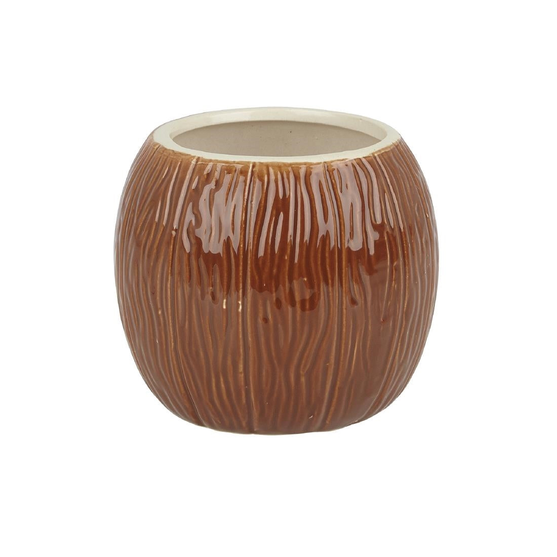 CZ416 Beaumont Ceramic Coconut Tiki Mug Medium Brown 500ml JD Catering Equipment Solutions Ltd