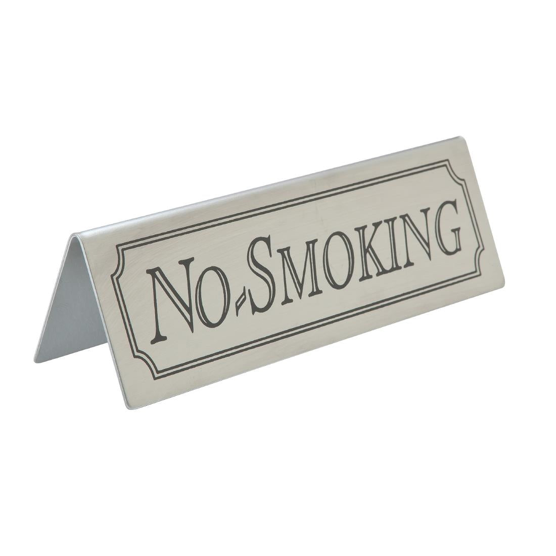 CZ428 Beaumont No Smoking Table Sign Stainless Steel JD Catering Equipment Solutions Ltd