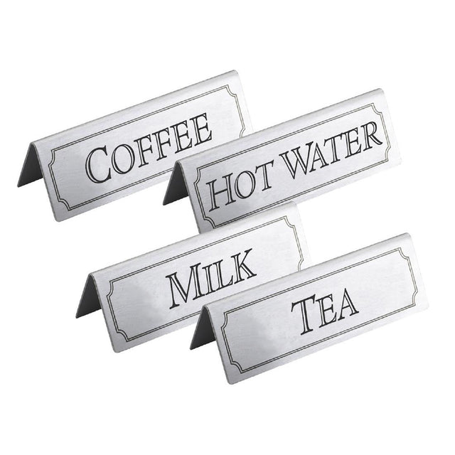 CZ429 Beaumont Hot Water Table Sign Stainless Steel JD Catering Equipment Solutions Ltd