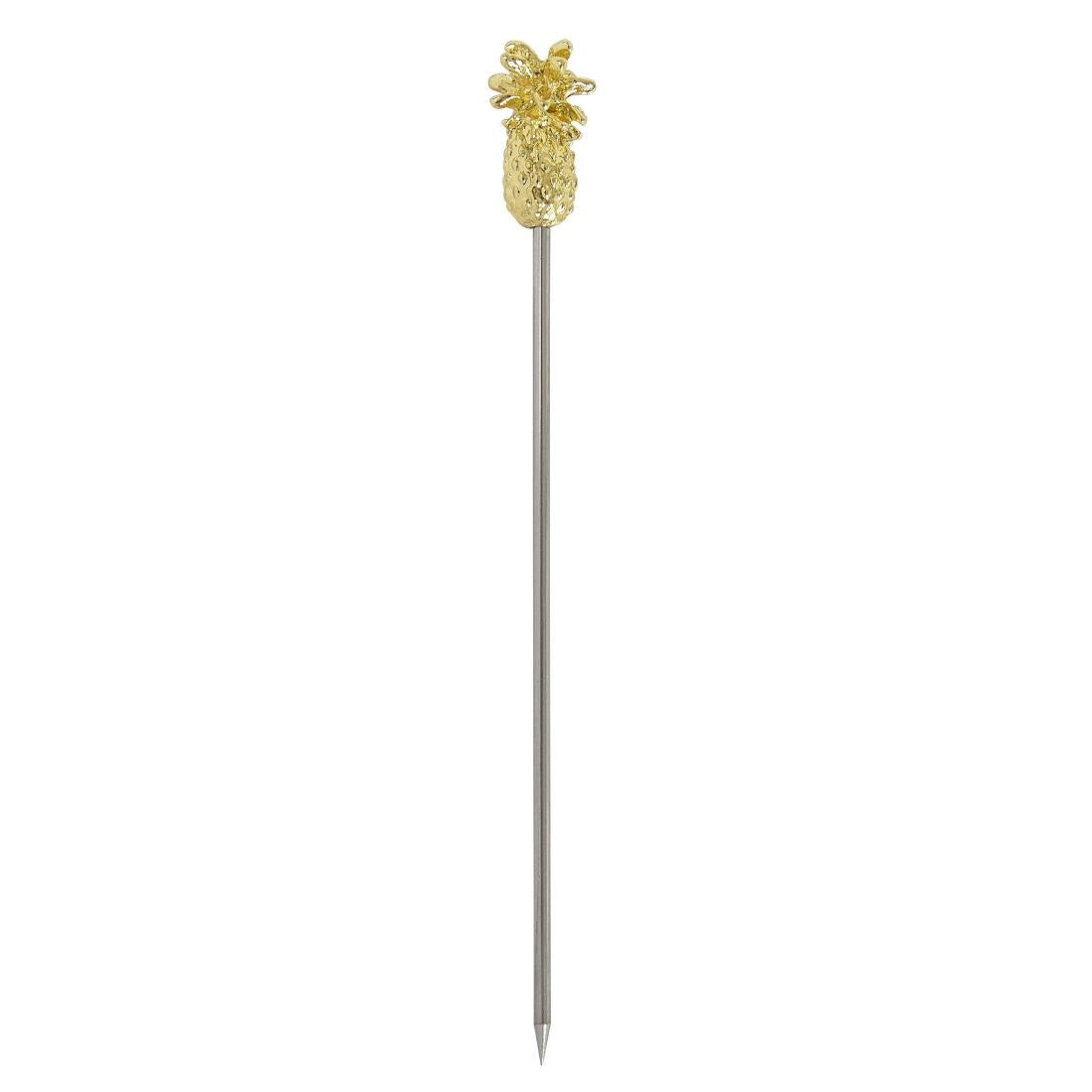 CZ591 Beaumont Pineapple Garnish Pick Gold Plated (Pack of 10) JD Catering Equipment Solutions Ltd