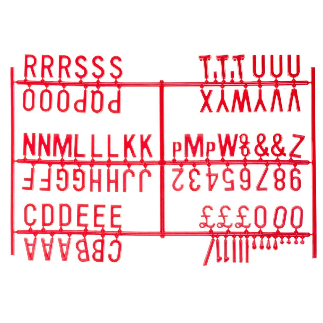 CZ611 Beaumont 19mm Letter Set (540 characters) Red JD Catering Equipment Solutions Ltd