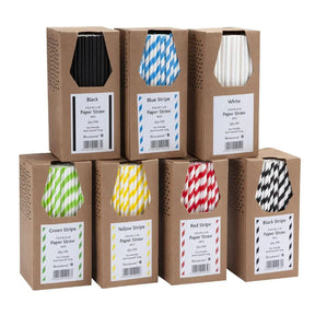 CZ616 Beaumont 6mm Bore Paper Straw Black (Pck 250) - JD Catering Equipment Solutions Ltd