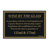 CZ679 Beaumont 125ml & 175ml Wine Law Sign 170x110mm JD Catering Equipment Solutions Ltd