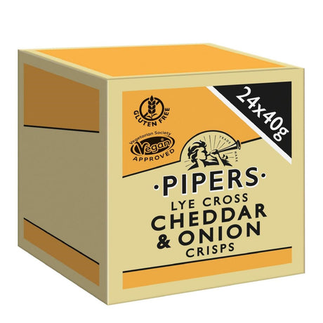 CZ701 Pipers Lye Cross Cheddar & Onion 40g (Pack of 24) JD Catering Equipment Solutions Ltd