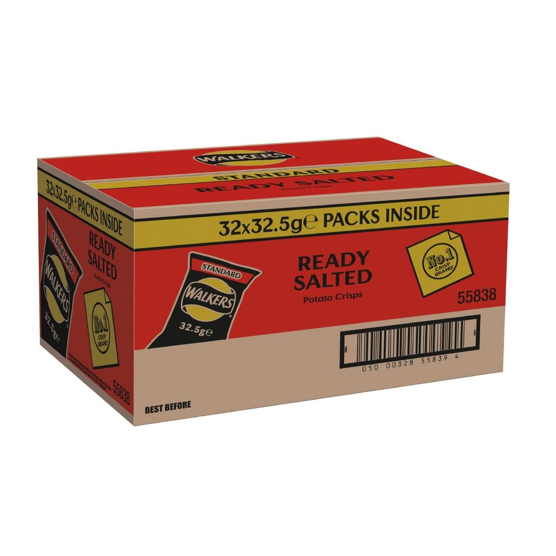 CZ704 Walkers Ready Salted Flavour Crisps 32.5g (Pack of 32) JD Catering Equipment Solutions Ltd