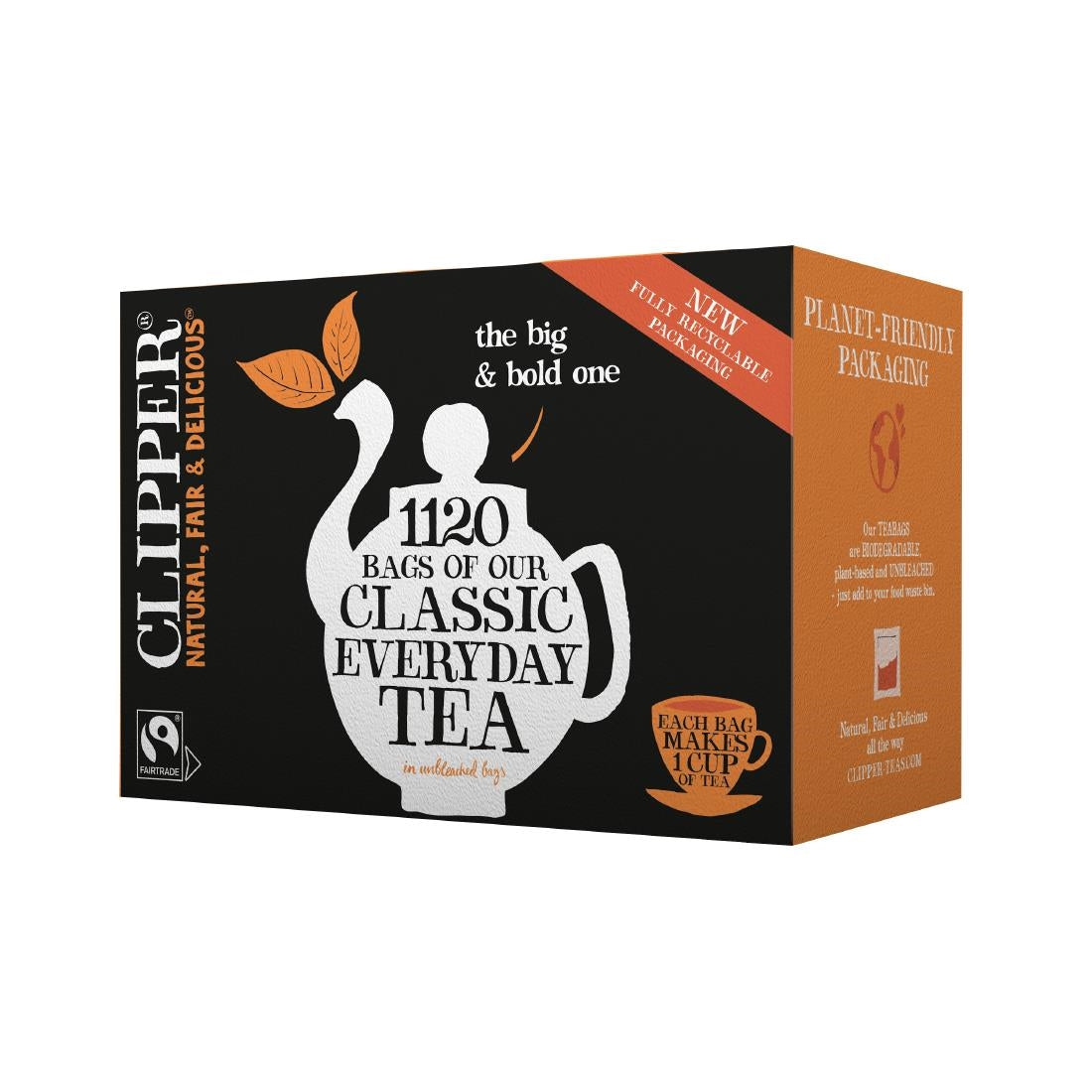 CZ727 Clipper Fairtrade Everyday One Cup 1120 Tea bags JD Catering Equipment Solutions Ltd