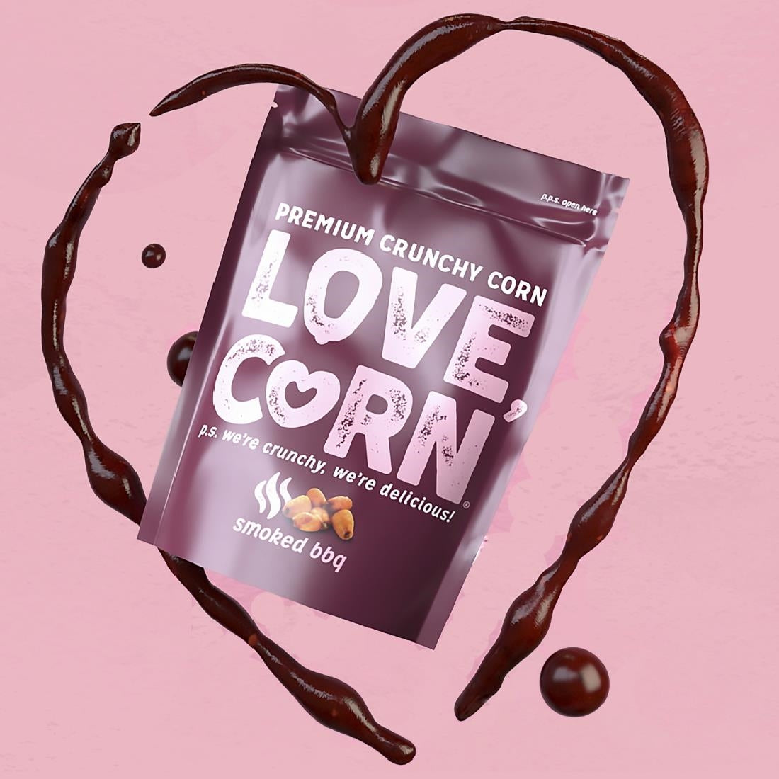 CZ752 LOVE CORN Crunchy Corn Snack BBQ (10x45g) JD Catering Equipment Solutions Ltd