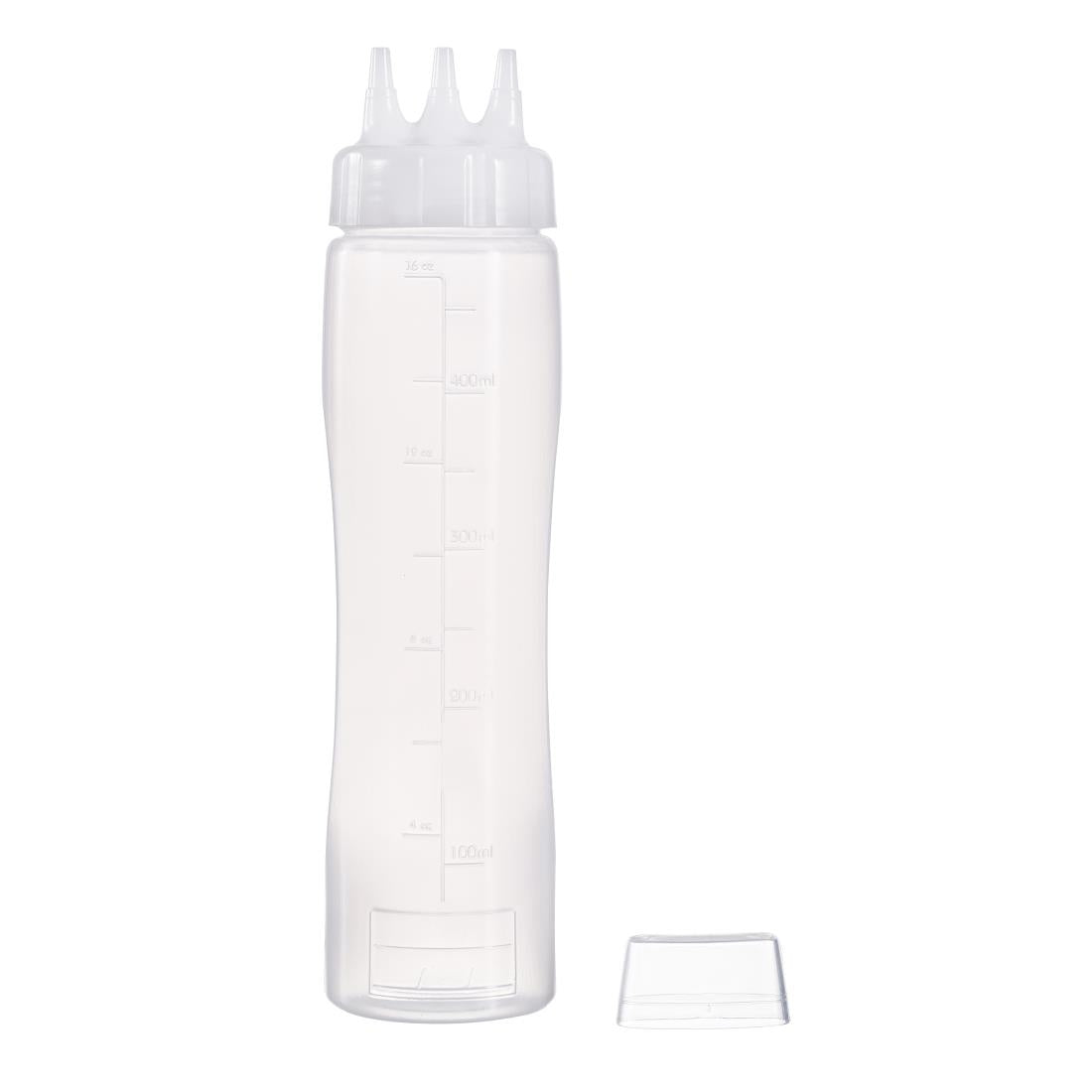 CZ803 Araven Squeeze Sauce Bottle 3 Nozzles 50cl White JD Catering Equipment Solutions Ltd