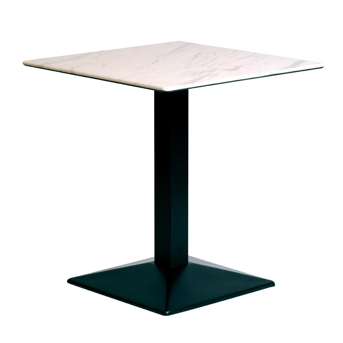 CZ810 Turin Metal Base Square Dining Table with Laminate Top Marble 600mm JD Catering Equipment Solutions Ltd