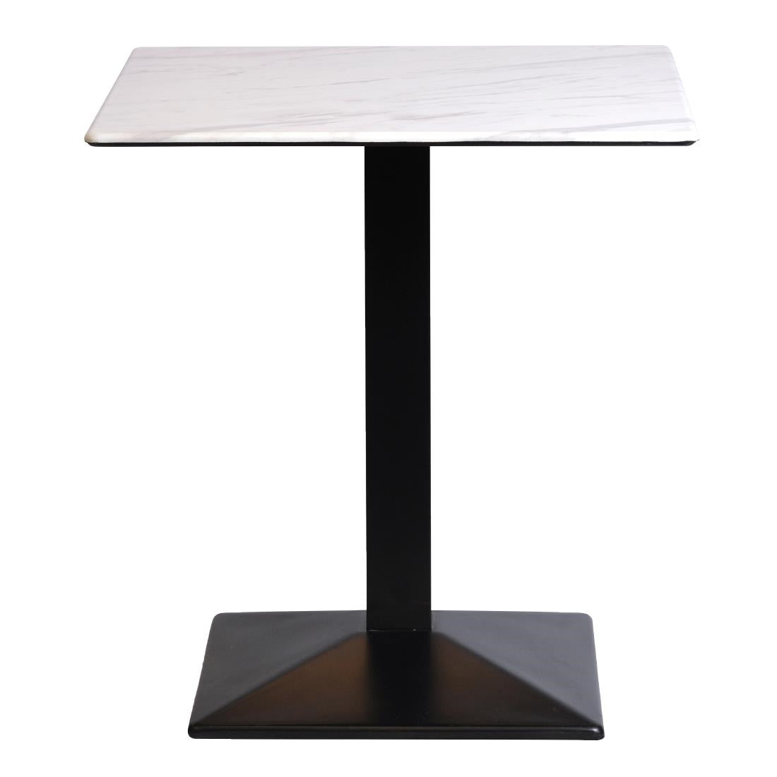 CZ810 Turin Metal Base Square Dining Table with Laminate Top Marble 600mm JD Catering Equipment Solutions Ltd